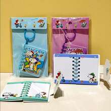 Bộ 4 cuốn sổ tay Snoopy lò xo, sổ tay cao cấp kèm móc khóa, sổ tay trang trắng di động, quà tặng văn hóa và sáng tạo cho học sinh. - Nhiều màu - Xem 4