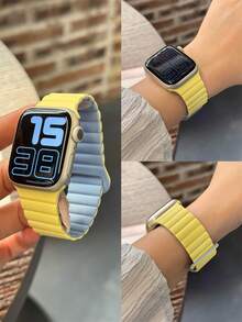 1条男女通用硅胶磁吸表带，兼容 42mm、38mm、40mm、41mm、44mm、45mm、46mm、49mm，时尚智能手表替换表带，适用于Ultra2、Ultra SE2、SE 11、10、9、8、7、6、5、4、3、2、1系列，可作为学生返校礼物 - 彩色 - 查看 7