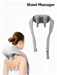 HYUNDAI Khăn choàng massage rung vai và cổ có thể sạc lại, mô phỏng massage bằng tay người cho vai, cổ và xương bả vai, có chức năng sưởi ấm. - Màu Xám nhạt - Xem 1