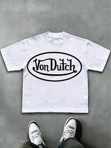 Wampee Double-Sided Printing Men's-Shirt Men's Short-Sleeve-Shirt100% Cotton Fabric Soft & Skin-Friendly Unisex Style Gifts Spring Festival, Valentine's Day,'s Day &-Van Dutch Print Men Shirt Classic Americana Style Graphic Tee Streetwear Fashion Casual Wear Car Enthusiasts And Vintage Culture Loverssummer Outfits For Women - trắng - Xem 9