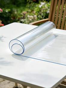1.0mm Thick Transparent PVC Rectangle Tablecloth, Waterproof, Oil-Resistant Surface, Anti-Slip, Durable For Kitchen, Dining Table, Office Desk And Coffee Table, Suitable For Indoor And Outdoor Use, Prevent Spills And Sliding - Transparent - View 2
