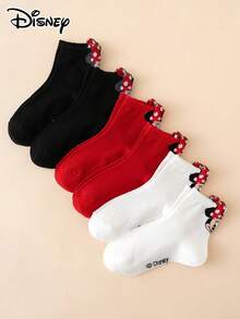 Disney 6 أزواج من جوارب سلسلة الأطفال متوسطة الطول، جوارب رياضية، مناسبة لجميع المواسم، مقاسات أوروبية وأمريكية، مريحة وقابلة للتنفس، ألوان غنية، مناسبة للارتداء اليومي، قماش عالي الجودة، غير مزعجة - متعدد الألوان - مشاهدة 7