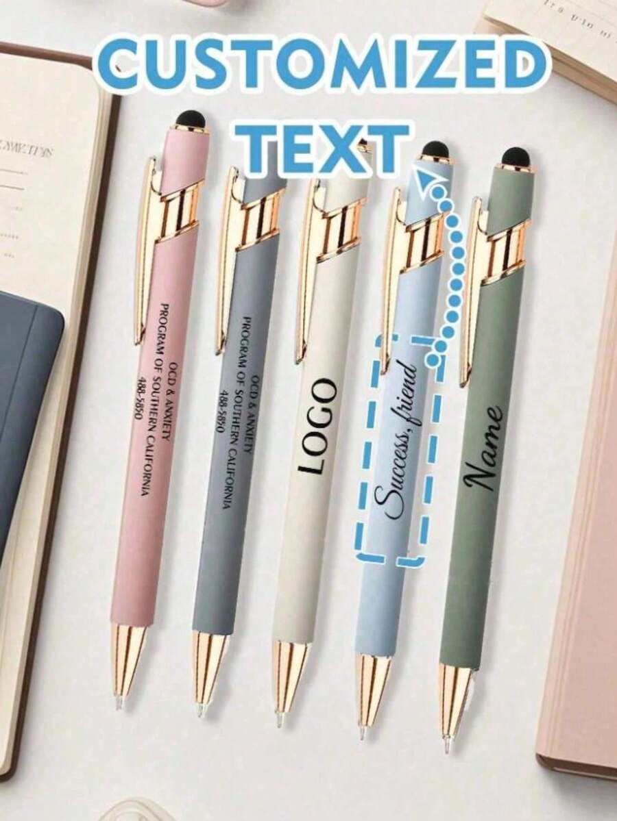 1-80 buah Pulpen Aluminium Matte yang Dapat Disesuaikan, Pulpen Logo Pribadi untuk Hadiah Kantor dan Sekolah, Kembali ke Sekolah - MultiWarna - View 1