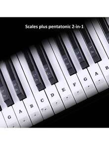 1pc Removable Bold Letter Stickers For 88/61/54/49/37 Keys Piano Keyboard, Music Note Labels, Suitable For Beginners - Multicolor - View 7