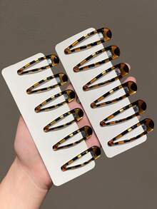 8/16 piezas Pinzas para el cabello de mujer con estampado de leopardo, elegantes pinzas para el flequillo y los lados, adecuadas para uso diario, recomendadas como accesorios de regalo para el cabello, pinzas de garra, ganchos para el cabello, pasadores para el cabello - Multicolor - Ver 2