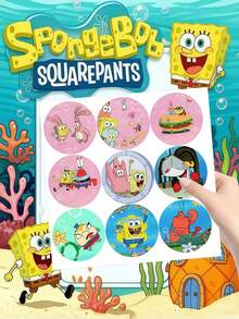 SpongeBob SquarePants 12 túi quà tặng chủ đề hoạt hình (kèm tem tròn), túi quà bằng giấy dễ thương và sáng tạo với nhiều kiểu dáng ngẫu nhiên, phù hợp cho đám cưới, tiệc cô dâu, sinh nhật và các dịp đặc biệt khác. - A - Xem 8