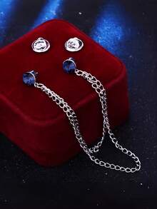 1pc Men's Minimalist Shiny Collar Chain Brooch, Fashionable Shirt Collar Decoration Accessory - Brooch - View 6