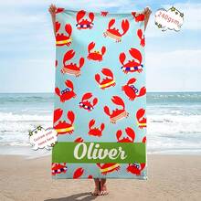 Personalized Children's Beach Towel, Custom Letter Combination And Fun Beach Pattern Design, Exclusive For Children, Girls, Boys, Adults, Quick Drying Custom Towel, Suitable For Beach, Pool, Bathroom, Exclusive Gift - Multicolor - View 12