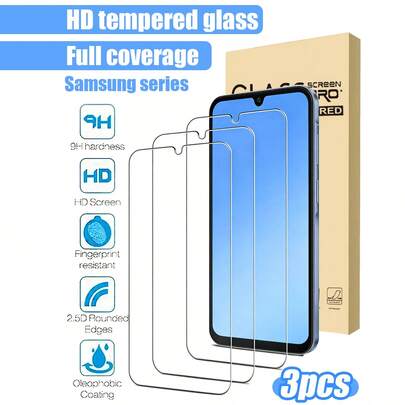 MIGAE Bộ 3 miếng dán màn hình cường lực, tương thích với Samsung Galaxy A17/A57/A56/A36/A26/A16/A15/A25/A35/A55/A05s/A05/A14/A24/A34/A54/A04e/A04/A04s/A13/A23/A03/4G/5G. Dễ dàng lắp đặt, độ phân giải cao và trong suốt, không bọt khí. Quà tặng sinh nhật, quà tặng cho gia đình và bạn bè, miếng dán màn hình điện thoại, phụ kiện điện thoại, chống nước, chống sốc, chống trầy xước, chống bám vân tay, phủ toàn màn hình.