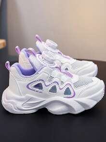 Kids' Soft & Comfortable Color Block Patchwork Design Minimalist Solid Color Fashion Anti-Slip Breathable Durable Unisex Summer Shoes - Purple - View 3