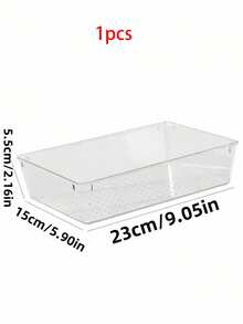Set Organizer Laci Transparan 1/4/5/12pcs, Kotak Penyimpanan Plastik Multifungsi, Baki Organizer Laci Kamar Mandi dan Meja Rias, Baki Penyimpanan, Kosmetik, Perhiasan, Kamar Tidur, Kotak Penyimpanan Kantor - Clear - View 16