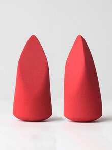 1个/5个/10个装美妆蛋化妆海绵 红色经典多形状异形化妆蛋 非乳胶斜面水滴工具，红色圆管美妆蛋 红色水滴切割印章 三切化妆海绵粉扑 - 紅色 - 查看 3