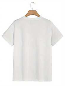 [For Men Casual Short T-Shirt] HUSTLE Print T-Shirt For Men, Casual Short Sleeve T-Shirt For Summer - White - View 4
