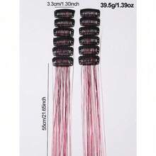 12pcs Women's Fashion Shiny Gold Foil Tassel Hair Clips, Ribbons, Straight Hair Extensions, Suitable For Daily Wear, Balls, Parties, Hair Accessories, Head Accessories, Hair Accessories For Women, Hair Piece, Hairpin - 多色-2 - 查看 8