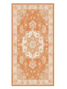 1件装经典精致花卉印花装饰地毯，适用于厨房地毯、门垫、小地毯、走廊地毯、地垫、家居装饰、户外地毯、卧室地毯，可水洗 - 珊瑚橙 - 查看 16