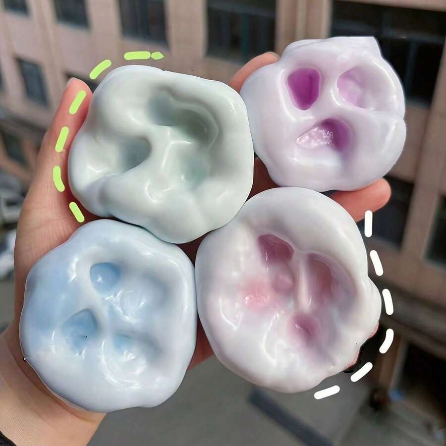 1个冰淇淋造型挤压减压球，可塑形减压球，新款Needohe减压玩具 - Nedo，Noodoh Squishies，Needo风格，挤压感官玩具，慢回弹减压球，完美礼物，生日礼物，圣诞礼物，节日礼物 - 彩色 - 查看 1