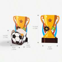 FIFA 10个/包创意足球奖杯造型卡通纸质糖果盒,适合男孩生日派对 - 包裝盒 - 查看 3