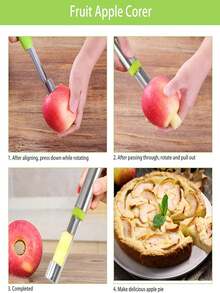 6件套不锈钢果蔬去核器，适用于樱桃、梨、红枣、西葫芦、辣椒等家用厨房用品 - 彩色 - 查看 7