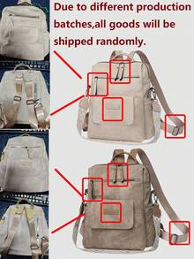 Mochila vintage antirrobo de piel de PU suave, bolso de moda multifuncional para uso diario, bolso de viaje ligero con múltiples bolsillos y gran capacidad, mochila minimalista conveniente, adecuada para estudiantes, enfermeras, maestros, personas de negocios, viajes, negocios, traslados, compras, oficina, citas, senderismo, entrenamiento, trabajo, regalo de cumpleaños, regalo de vacaciones - Multicolor - Ver 12