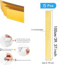 5 piezas Espejos acrílicos rectangulares de 2*100cm, Pegatinas de espejo suaves autoadhesivas - Unitalla - Ver 13