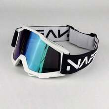 Fashionable And Colorful Motorcycle Goggles, Ski Goggles, Snowmobile Goggles, Outdoor Sports Goggles, Motorcycle Goggles, Riding Goggles, Outdoor Sports Windproof Goggles, Off-Road Riding Goggles, Goggles, 1 Pair - C1 黑色鏡框/仿紅色鏡片 - 查看 3