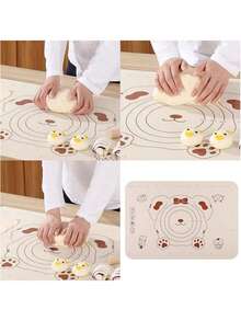 1 pieza Tapete para amasar - Antiadherente, Fácil de limpiar - Disponible en azul/púrpura/blanco/rosa, Fácil de limpiar, Adecuado para galletas, masa, horneado de pasteles, herramientas de repostería esenciales para pasteles chinos, excelente para Navidad, Pascua, Acción de Gracias, Tapete para amasar, Fácil de limpiar y guardar, Resistente al calor, Disponible en azul/púrpura/blanco/rosa, Con aro de tamaño para pasteles, Apto para hacer pasteles, masa, galletas, horneado, herramientas esenciales para la repostería en el hogar - Multicolor - Ver 4