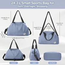 Gym Bags For Women Men,Travel Duffle Bag,Sports Duffle Bag Waterproof With Wet Compartment,Overnight Weekend Travel Bags ,Yoga Bag Portable,Sports Gym Tote Bags Suitable For Activities Such As Fitness, Exercise, Yoga, Short Trips, Etc - 霧霾藍 - 查看 2