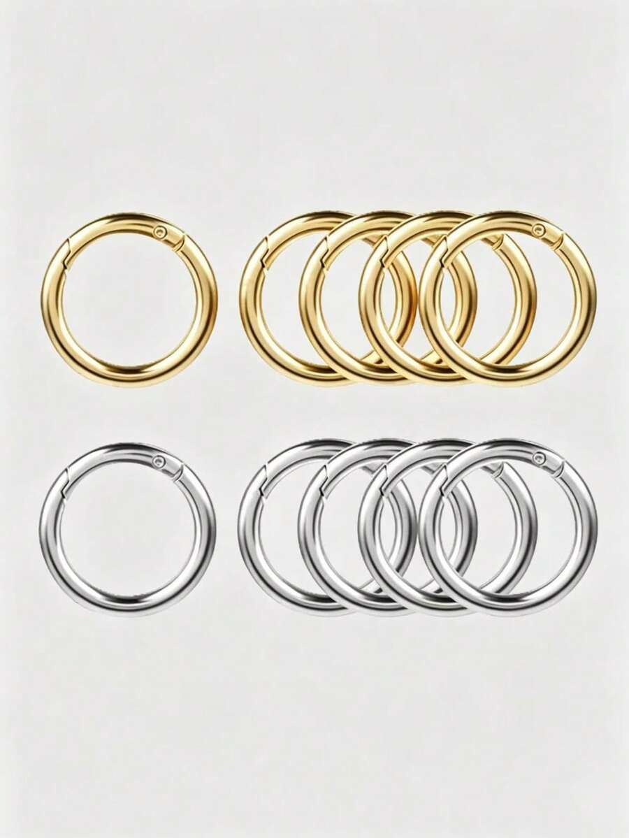 20pcs Multi-Color Spring Rings, Key Chains, DIY Accessories, Round Open Rings, Handmade Jewelry Findings - Round Buckle - View 1