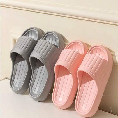 1双防滑闭趾拖鞋，EVA软云绒拖鞋，防水室内/室外浴室拖鞋，舒适减震家居拖鞋，男女通用