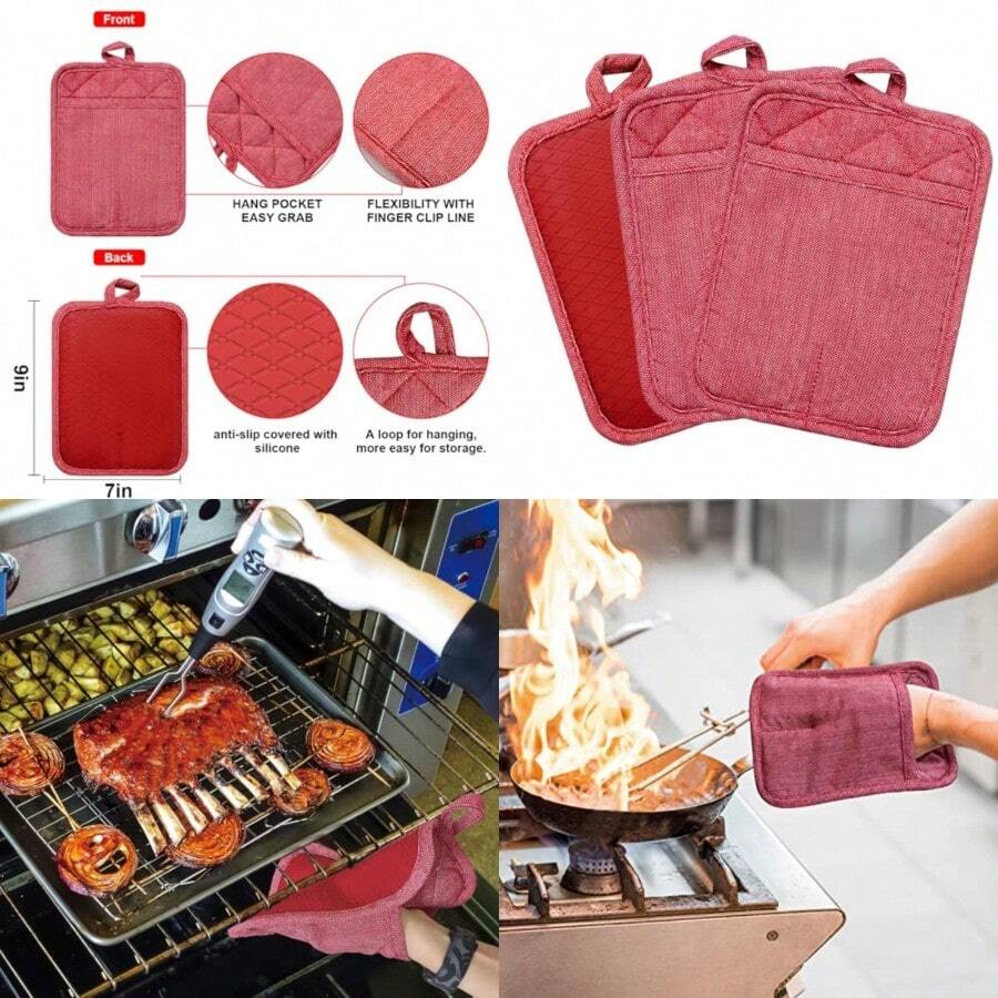 Potholders - Red Plant Pot Stands - View 1