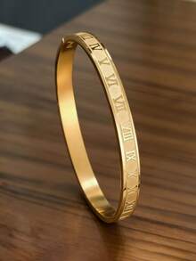5件套简约优雅奢华闪耀星形手链套装，女士高端不锈钢手链套装 / 2026件套全新高品质非钛钢女士珠宝套装，女士手链套装，多元素设计（罗马数字、四叶草、镶嵌水钻等），适合日常通勤，奢华配饰，可叠戴，低过敏性，独特设计，节日礼物 - 金色 - 查看 8
