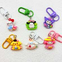 SANRIO 6 món phụ kiện làm vườn hoạt hình tự làm bằng nhựa, keo kem, móc khóa tự làm, quà tặng trang sức, mặt dây chuyền. - Nhiều màu - Xem 1