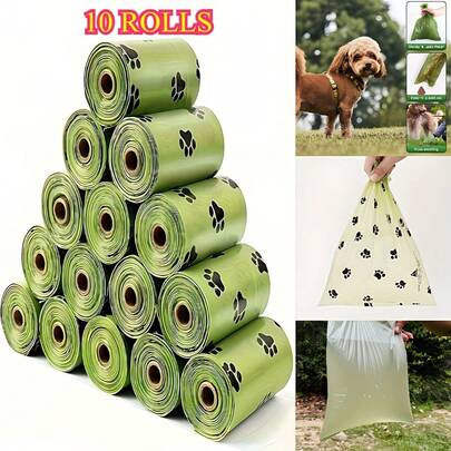 [Ultra-Thick Dog Poop Bags] 150pcs (10 Rolls/15 Pack) Ultra-Thick Dog Poop Bags, 150pcs Portable Leak-Proof Odor-Control Pet Waste Bags For Cats And Dogs, Suitable For Outdoor Use