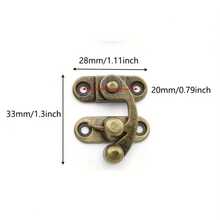 Khóa tay xoay trái và phải màu đồng, móc hợp kim kẽm, kèm hộp đựng trang sức để thay thế ốc vít, hộp dụng cụ, hộp đựng túi xách, hộp trang sức, hộp quà tặng, hộp gỗ, hộp khóa chuông sắt. - nhiều màu - Xem 10