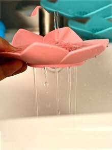 Creative Flower-Shaped Silicone Soap Box, Multi-Color Available Silicone Flexible Tape Measure, No-Hole Storage Rack, Draining Bathroom, Washbasin, Kitchen Soap Box - Multicolor - View 8
