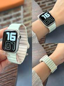 1条男女通用硅胶磁吸表带，兼容 42mm、38mm、40mm、41mm、44mm、45mm、46mm、49mm，时尚智能手表替换表带，适用于Ultra2、Ultra SE2、SE 11、10、9、8、7、6、5、4、3、2、1系列，可作为学生返校礼物 - 彩色 - 查看 8