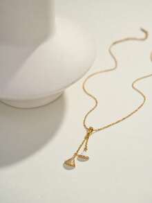 1pc 18K Gold Plated Necklace, Versatile Texture, Suitable For Dates, Gatherings, Gifts, And Daily Wear - Gold - View 5