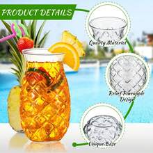 1 ly cocktail hình quả dứa sang trọng, ly cocktail/nước ép dập nổi, dụng cụ pha chế đồ uống. - Trong sáng - Xem 4