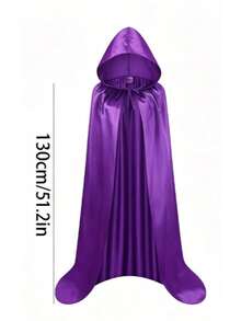 Capa de Halloween para adultos de 110cm/130cm/150cm/170cm, capa de muerte de tela colorida, túnica de mago, capa de mago medieval, accesorio de disfraz para discoteca y bar, accesorio de disfraz festivo, capa negra - multicolor - Ver 52