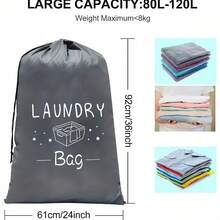 Túi đựng quần áo bẩn du lịch cỡ lớn có dây rút, bền chắc, dùng để đựng quần áo bẩn, dễ lắp đặt, vật dụng thiết yếu khi đi du lịch, có 4 màu, họa tiết trong suốt, khóa dây rút, được làm từ vải polyester chất lượng cao chống rách, có thể gấp gọn, thích hợp cho du lịch, ký túc xá, du thuyền và có thể dùng làm túi đựng quần áo bẩn hoặc túi đựng đồ. - Không bắt buộc - Xem 3