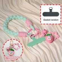 Conjunto de 1 cordão curto para celular estilo verão, alça anti-perda para celular em montanhismo, alça para porta-copos, corda trançada para garrafa de água - Multicolorido - Ver 15