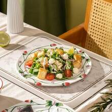 Đĩa bít tết hình dâu tây dập nổi thủ công chất lượng cao, đường kính 10 inch, thích hợp dùng trong nhà hàng, phục vụ món tráng miệng. - Xem 4