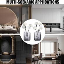 Pack 2 Difusores Aromáticos con Varillas Perfumadas 200ml,Botella difusora de Vidrio Recargable Vacía y 8 Varillas Ambientador,Recipiente de Fragancia para el Hogar Baño Decorativos (Marrón) VXEA - gris - Ver 8