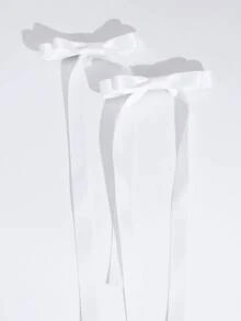 2个芭蕾舞风格长蝴蝶结发夹，时尚可爱发饰，适合各种场合，夏季、假日、旅行、生日等。 - 紅色 - 查看 8