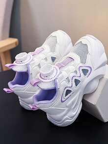 Kids' Soft & Comfortable Color Block Patchwork Design Minimalist Solid Color Fashion Anti-Slip Breathable Durable Unisex Summer Shoes - Purple - View 2