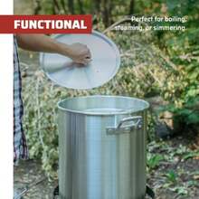 Camp Chef - Olla y Cesta de Aluminio Incluye Tapa Cesta y Gancho de extracción Perfecto para hervir cocinar a Fuego Lento y cocinar al Vapor Olla de Cocina fácil de Limpiar Olla de 32 Cuartos - Ver 4