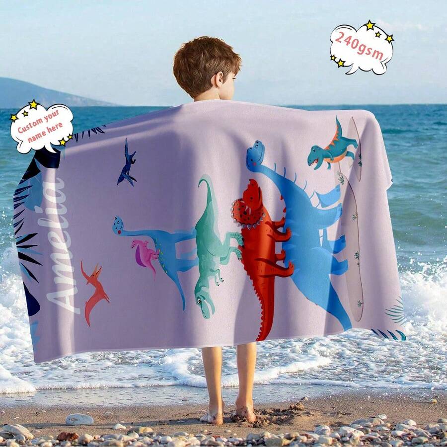 Handuk Pantai Anak yang Dipersonalisasi, Kombinasi Huruf Kustom dan Desain Pola Pantai yang Menarik, Eksklusif untuk Anak-anak, Perempuan, Laki-laki, Dewasa, Handuk Kustom Cepat Kering, Cocok untuk Pantai, Kolam Renang, Kamar Mandi, Hadiah Eksklusif