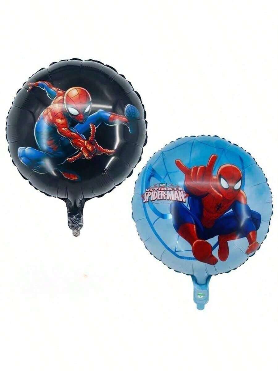 Marvel 10个蜘蛛侠铝箔气球套装，可爱超级英雄圆形气球，生日/派对/节日装饰品 - 查看 1