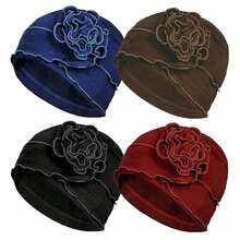 Awegeo 1/4/6pcs Women Solid Color Wrap-Style Headscarf With Ruffle Hem And Floral Pattern - Stretchy Breathable Headband, Casual Elegant Style; Non-Slip Fit Design, Soft Adjustable Fabric, Suitable For Daily Wear. Sleep Bonnet,Summer,Beach,Hat,Holiday,Travel - A - View 21