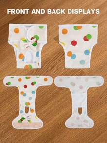 Bow Tie Dog Physiological Pants Set (Includes 20 Disposable Pads), Menstrual Pants, Suitable For Medium & Small Pets - Yellow - View 6